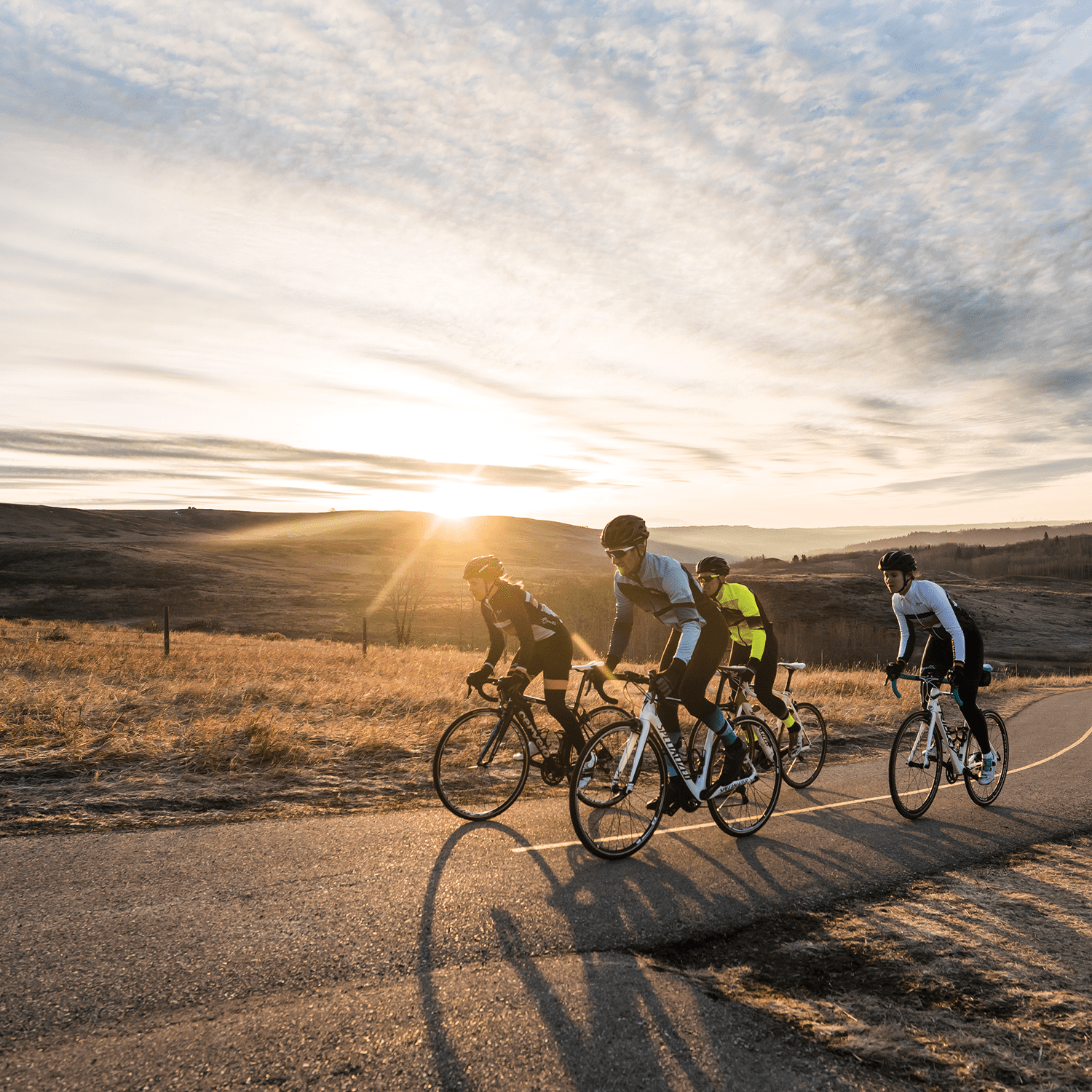 Cyclists in Cochrane